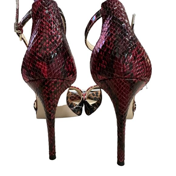 Jessica Simpson daisile faux leather heels plaid leopard snakeskin size 9M /40 - Picture 8 of 8